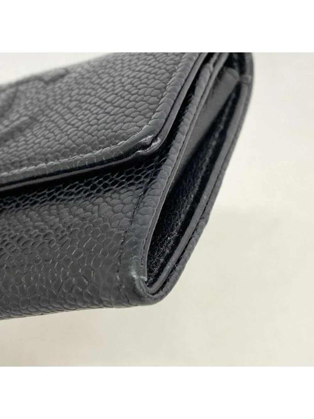 Chanel Coin Case Caviar Leather Black Silver